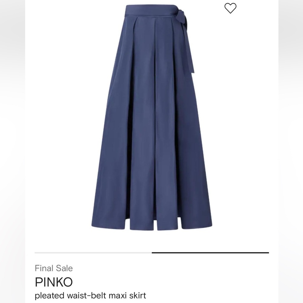 NWT PINKO pleated waist belt maxi skirt